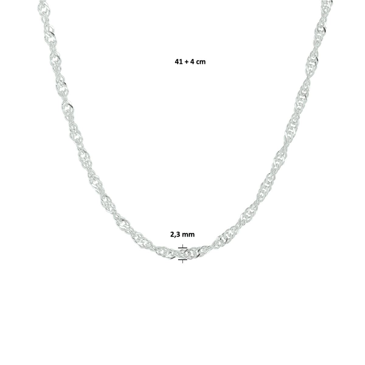 Krul/draai singapore ketting