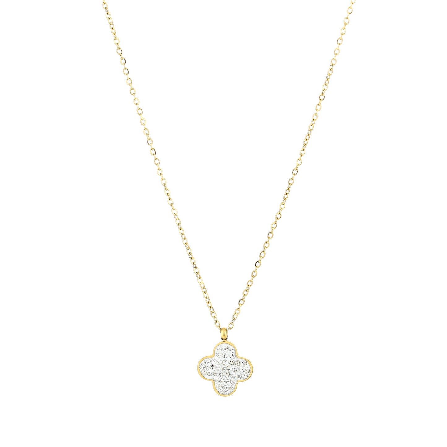 Klaver ketting met steentjes