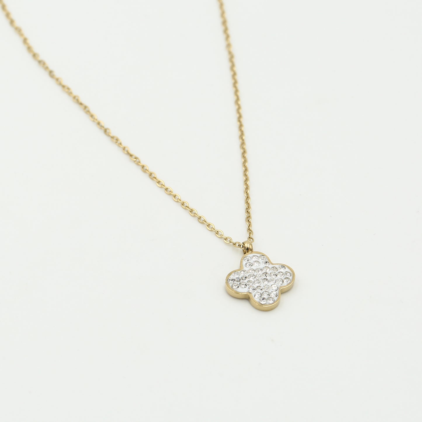 Klaver ketting met steentjes