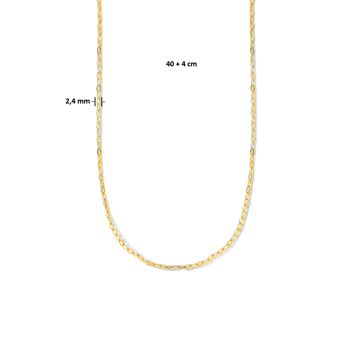 Ketting paperclip plat
