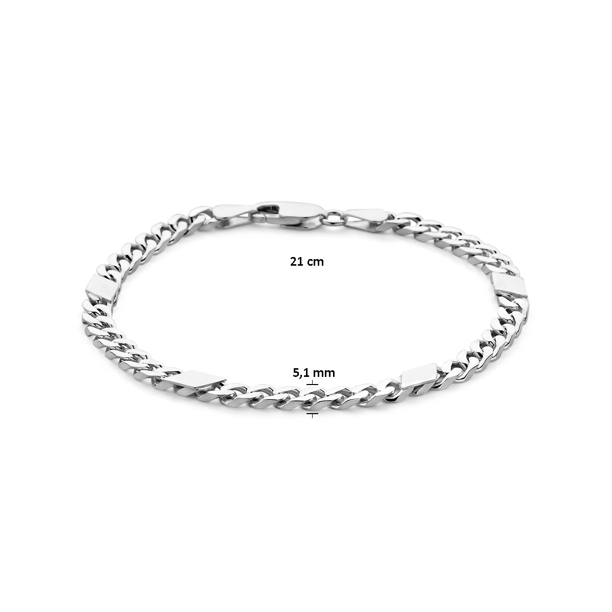 Valerio – Gourmette Armband - 925 Zilver