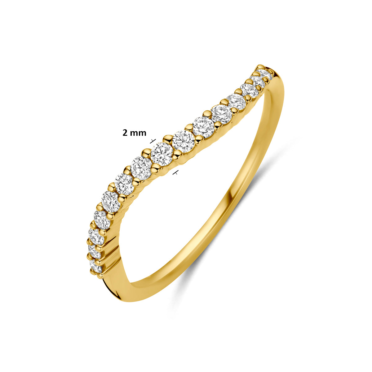 14 karaat geelgoud ring diamant gedragen sfeerbeeld voor vrouwen - City Juwelier