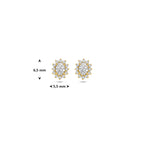 14 karaat geelgouden oorknoppen met lab grown diamant detail sluiting - City Juwelier