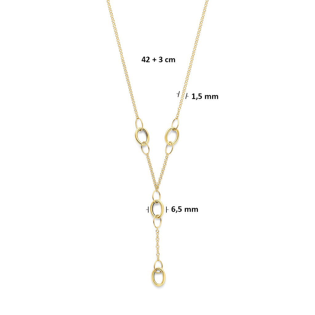 14 karaat gouden ketting met verstelbare sluiting voor vrouwen - City Juwelier
