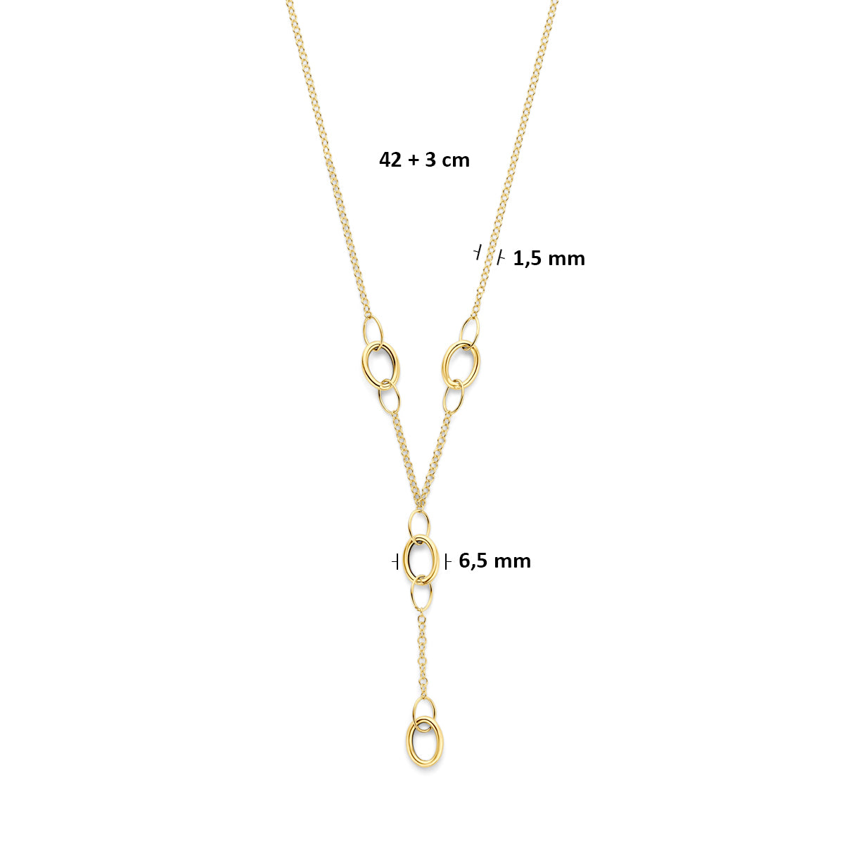 14 karaat gouden ketting met verstelbare sluiting voor vrouwen - City Juwelier