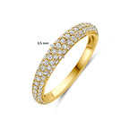 14K geelgoud damesring met natuurlijke diamant bovenaanzicht - City Juwelier