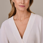 14K geelgouden dames ketting met zirkonia steentjes - City Juwelier