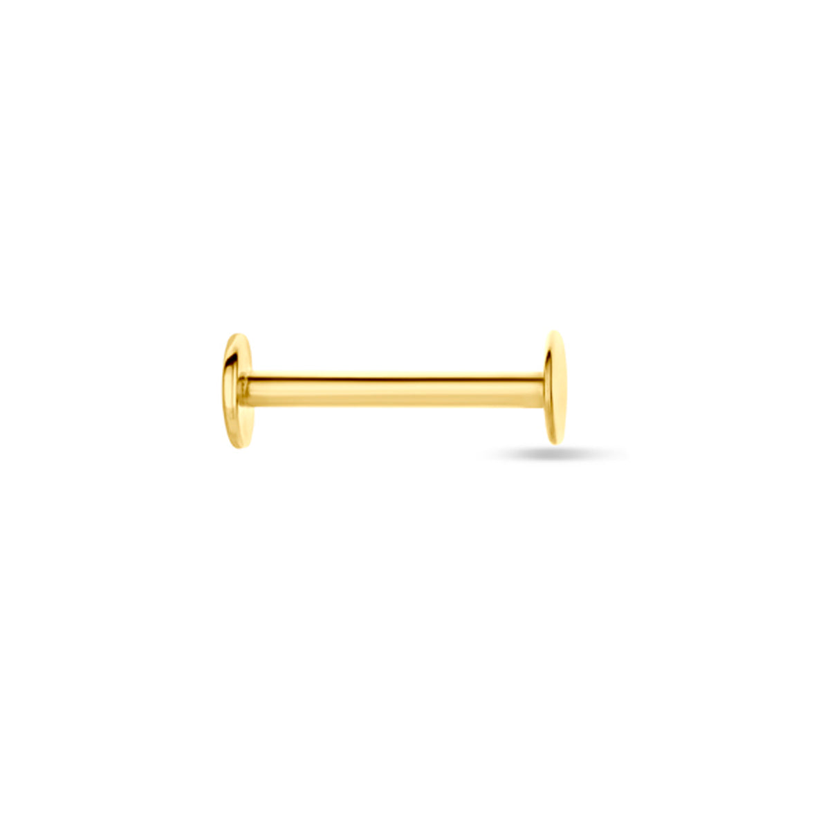 14K geelgouden flat back piercing zijaanzicht - City Juwelier