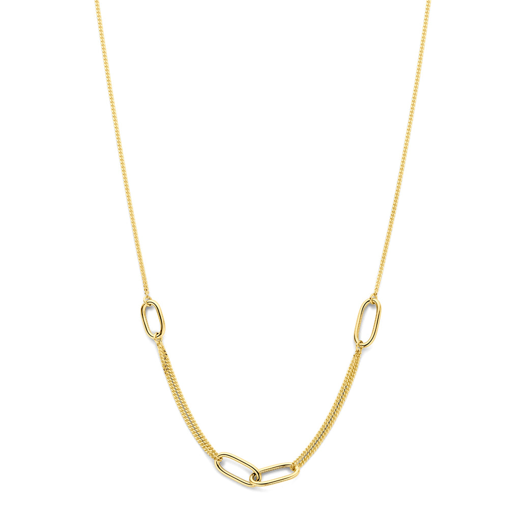 14K geelgouden ketting Velarinda vooraanzicht schakeldesign voor dames - City Juwelier