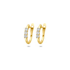 14K geelgouden klapoorringen met diamant vooraanzicht voor dames - City Juwelier