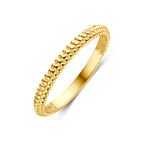 14K geelgouden ring Diamavine met gediamanteerd oppervlak vooraanzicht - City Juwelier