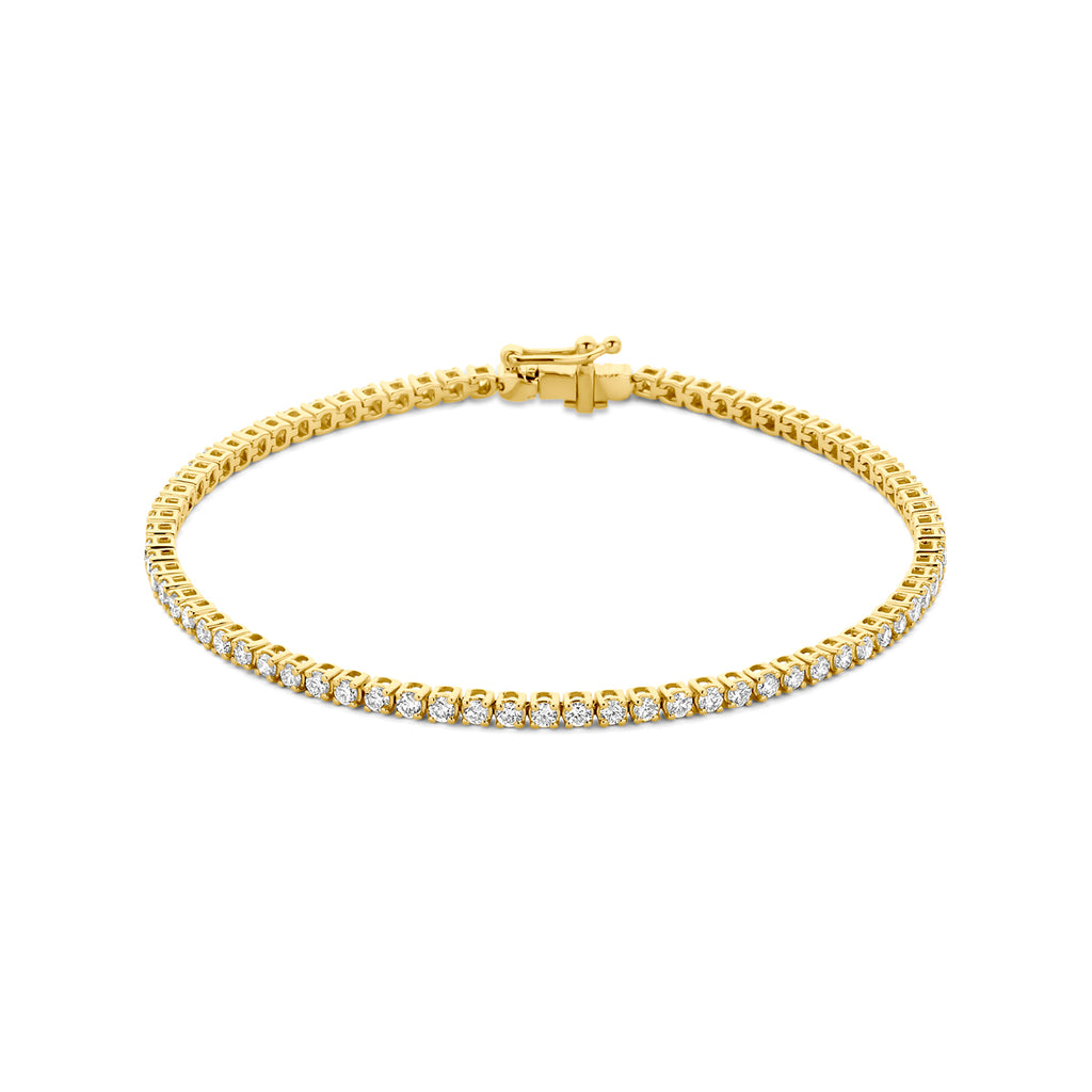 14K geelgouden tennisarmband met lab grown diamant vooraanzicht voor dames - City Juwelier