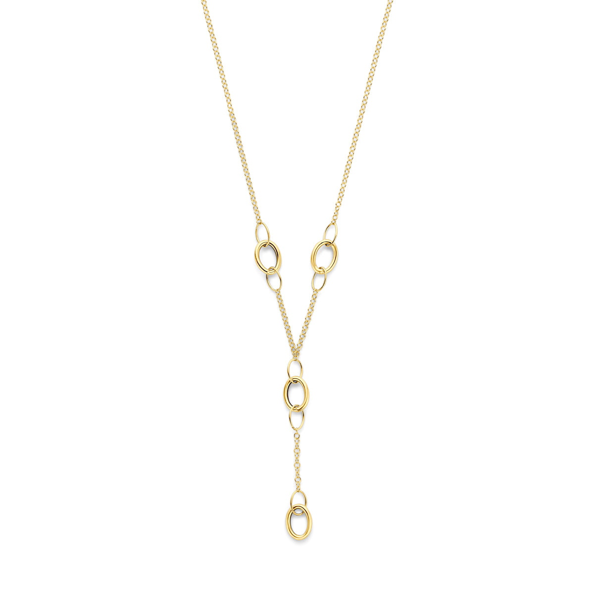 14K geelgouden Y-collier ketting vooraanzicht voor dames - City Juwelier