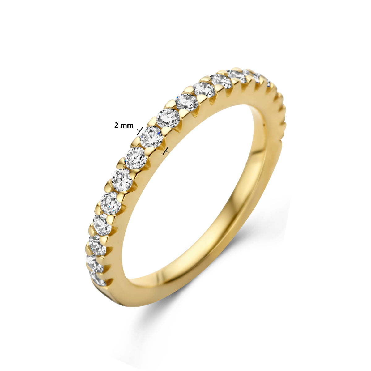 14K gouden dames ring met 0.50ct diamanten vooraanzicht - City Juwelier