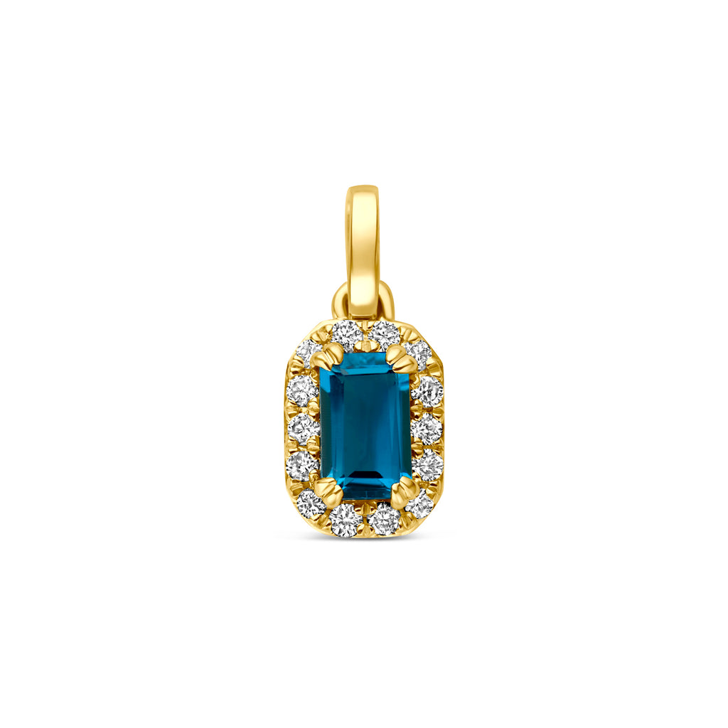 14K gouden hanger met London Blue topaas vooraanzicht voor dames - City Juwelier