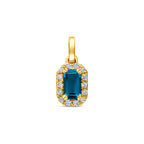 14K gouden hanger met London Blue topaas vooraanzicht voor dames - City Juwelier