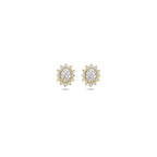 14K gouden oorbellen met lab grown diamant vooraanzicht voor dames - City Juwelier