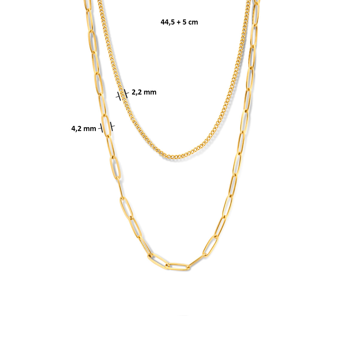 Multi-collier gourmette en paperclip