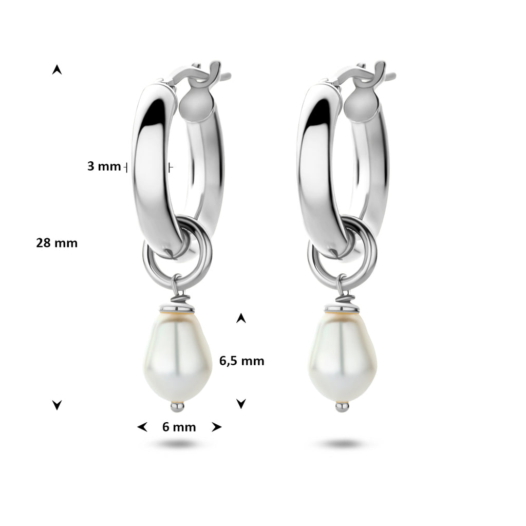 Perlantine - Parel Oorringen - 925 Zilver
