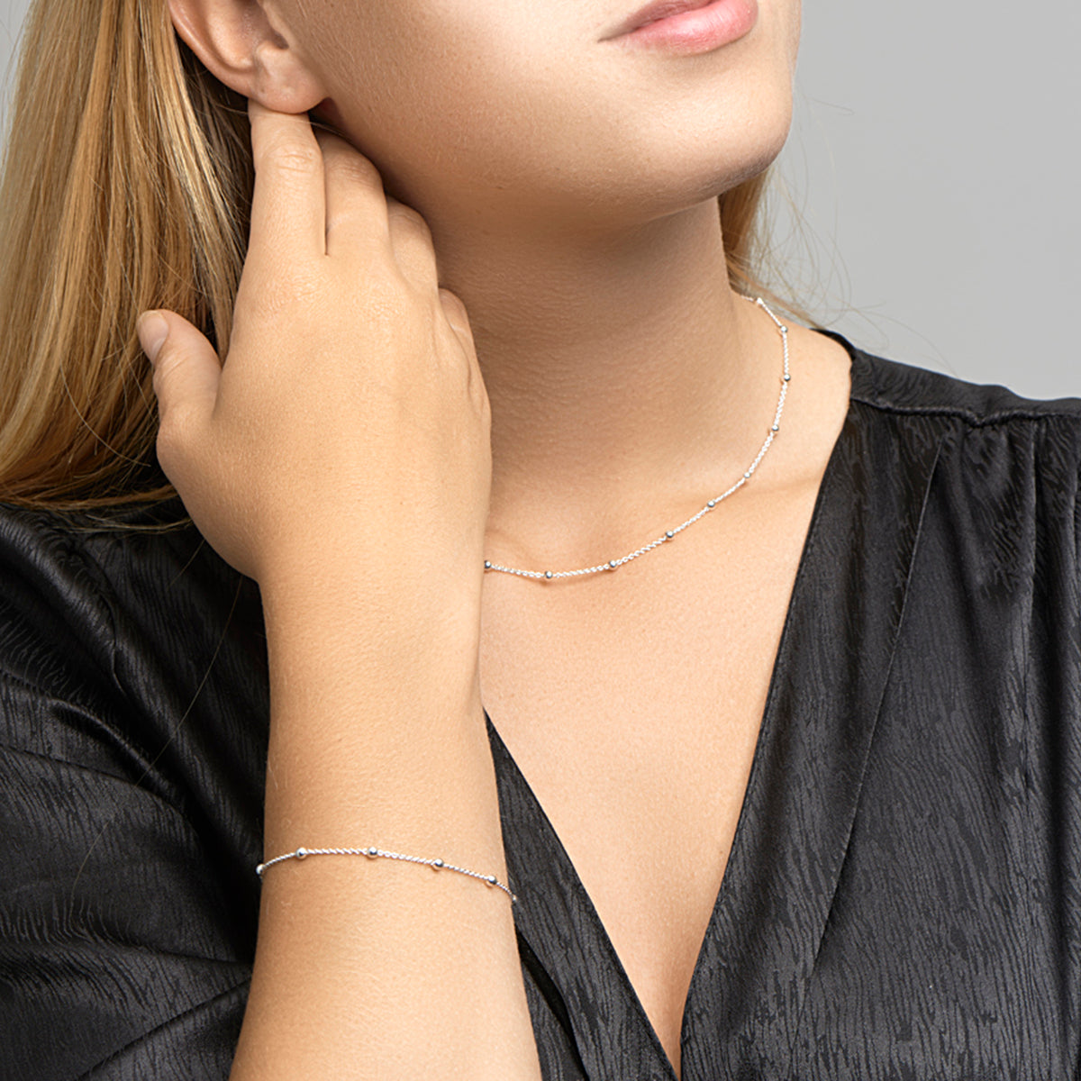 Serena – Bolletjes Ketting - 925 Zilver