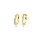 Diamavella - Gouden Klapoorbellen met Diamant - 14K Geelgoud