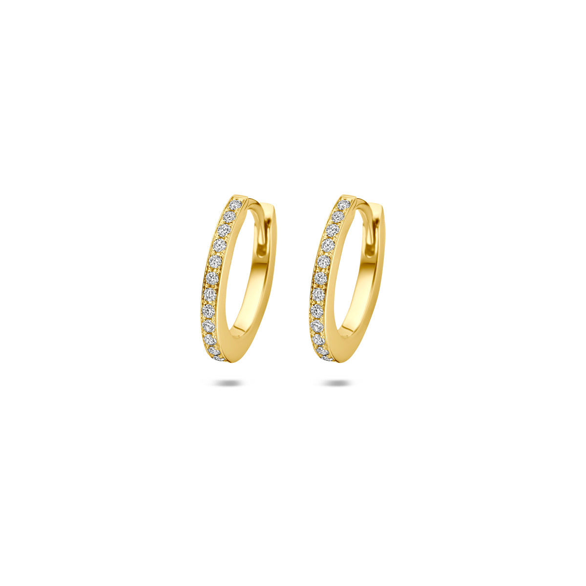 Diamavella - Gouden Klapoorbellen met Diamant - 14K Geelgoud