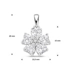 Flora Hanger – Zirkonia - 925 Zilver