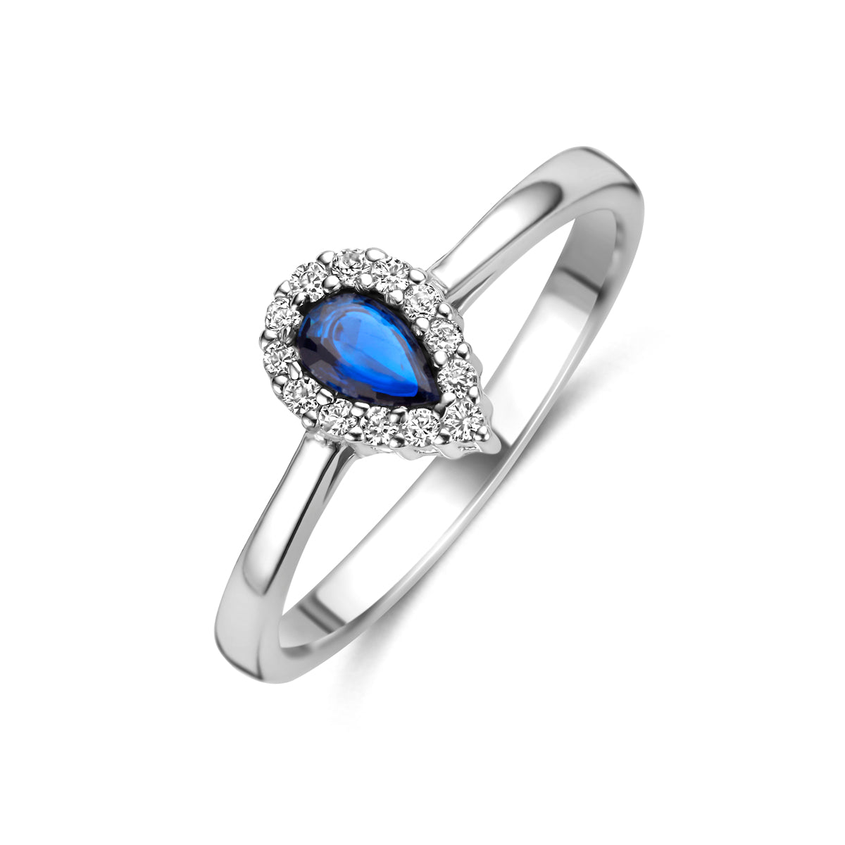 Saphira – Peer Ring – 925 Zilver