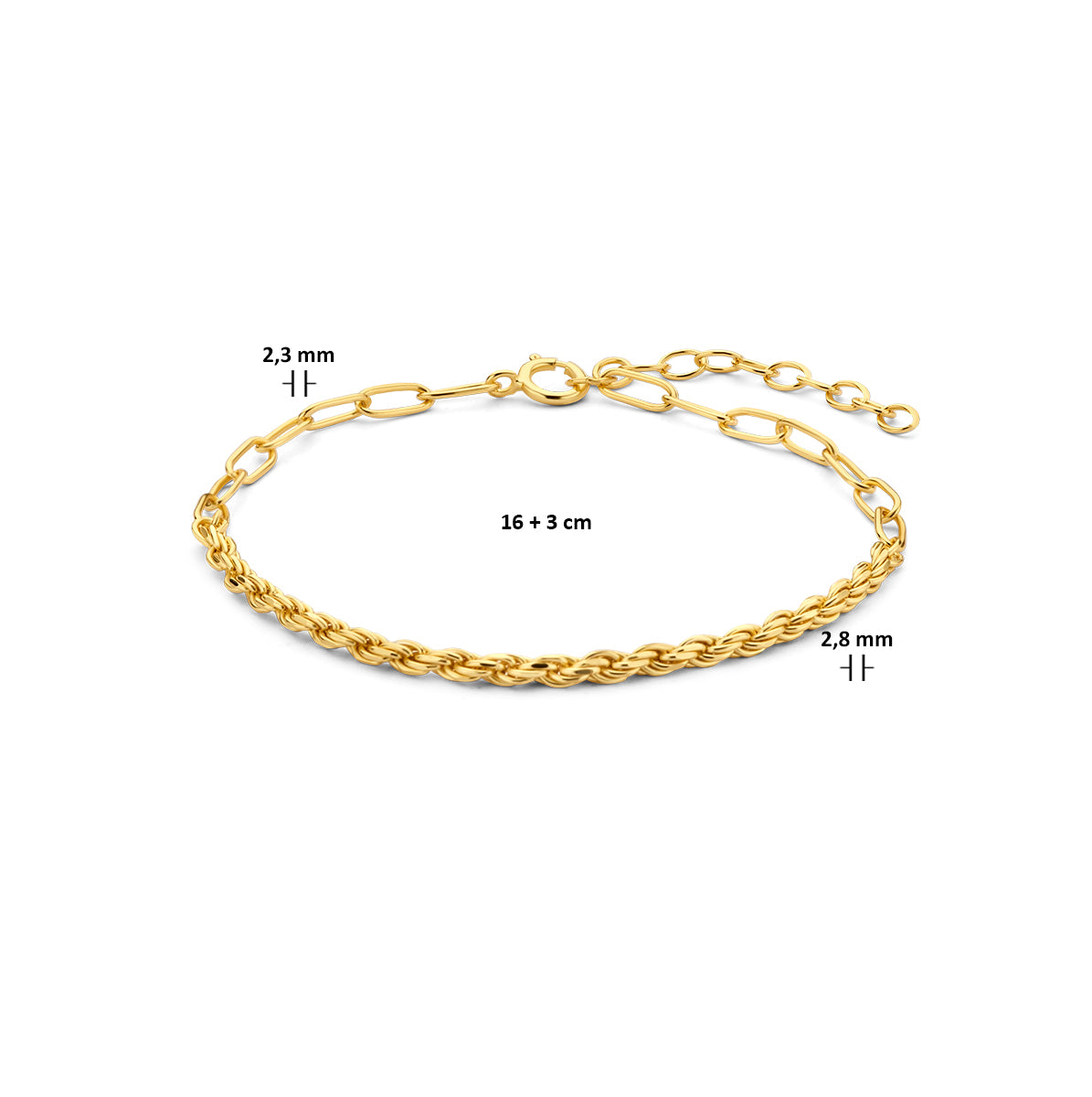 Armband paperclip en koord