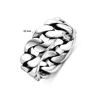 Heren schakelring - 925 zilver - geoxideerd
