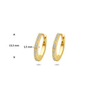Diamavella - Gouden Klapoorbellen met Diamant - 14K Geelgoud