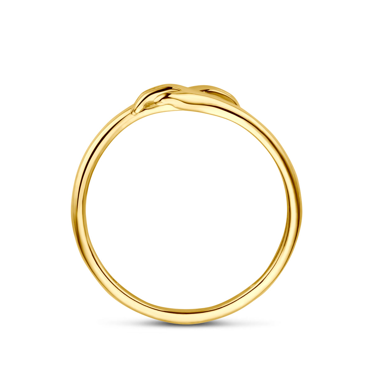 9 karaat geelgouden damesring zijaanzicht met 9mm breedte - City Juwelier