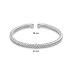 925 zilveren armband Clampella klemband zijaanzicht met rhodiumafwerking voor dames - City Juwelier