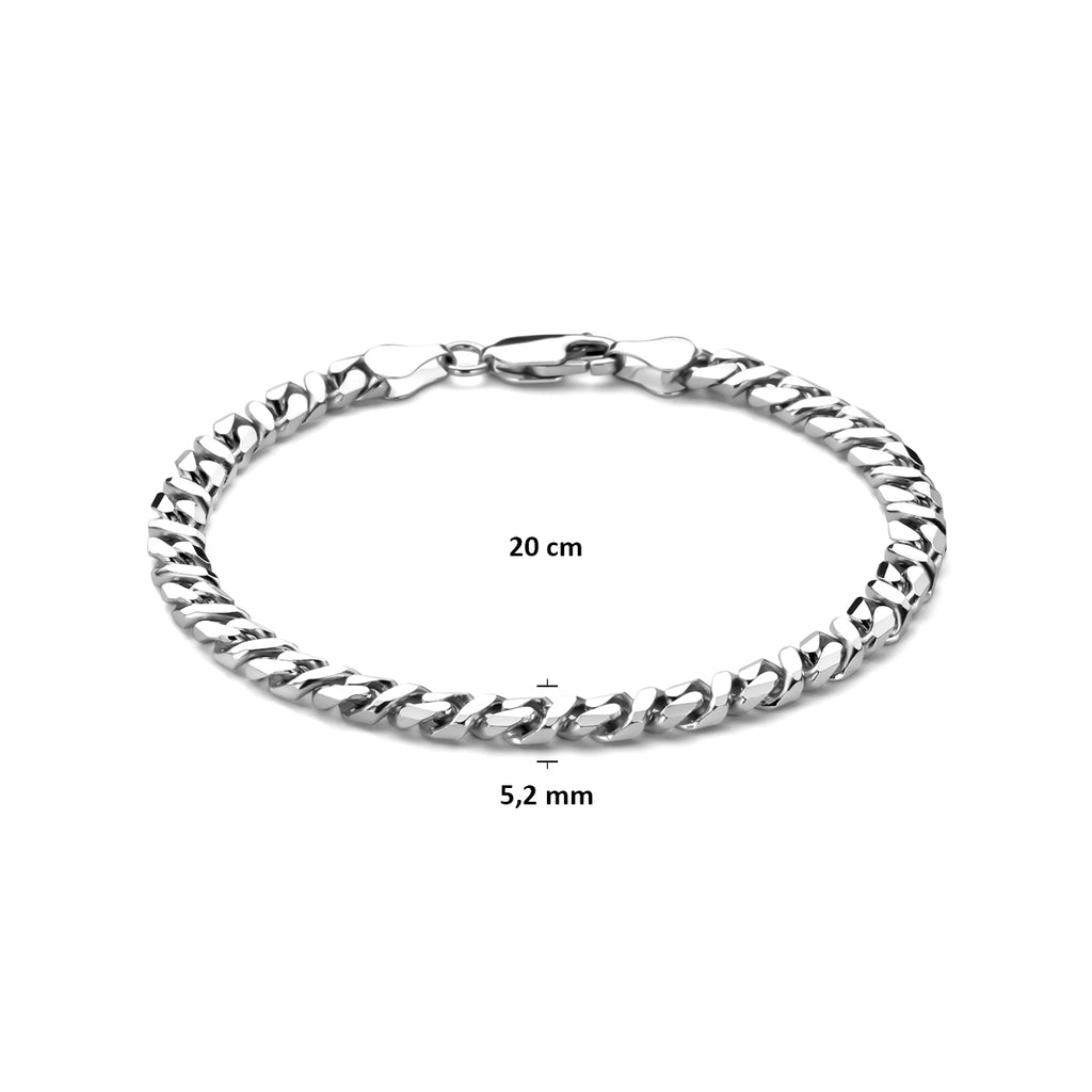 925 zilveren gourmette armband heren detail karabijnsluiting - City Juwelier