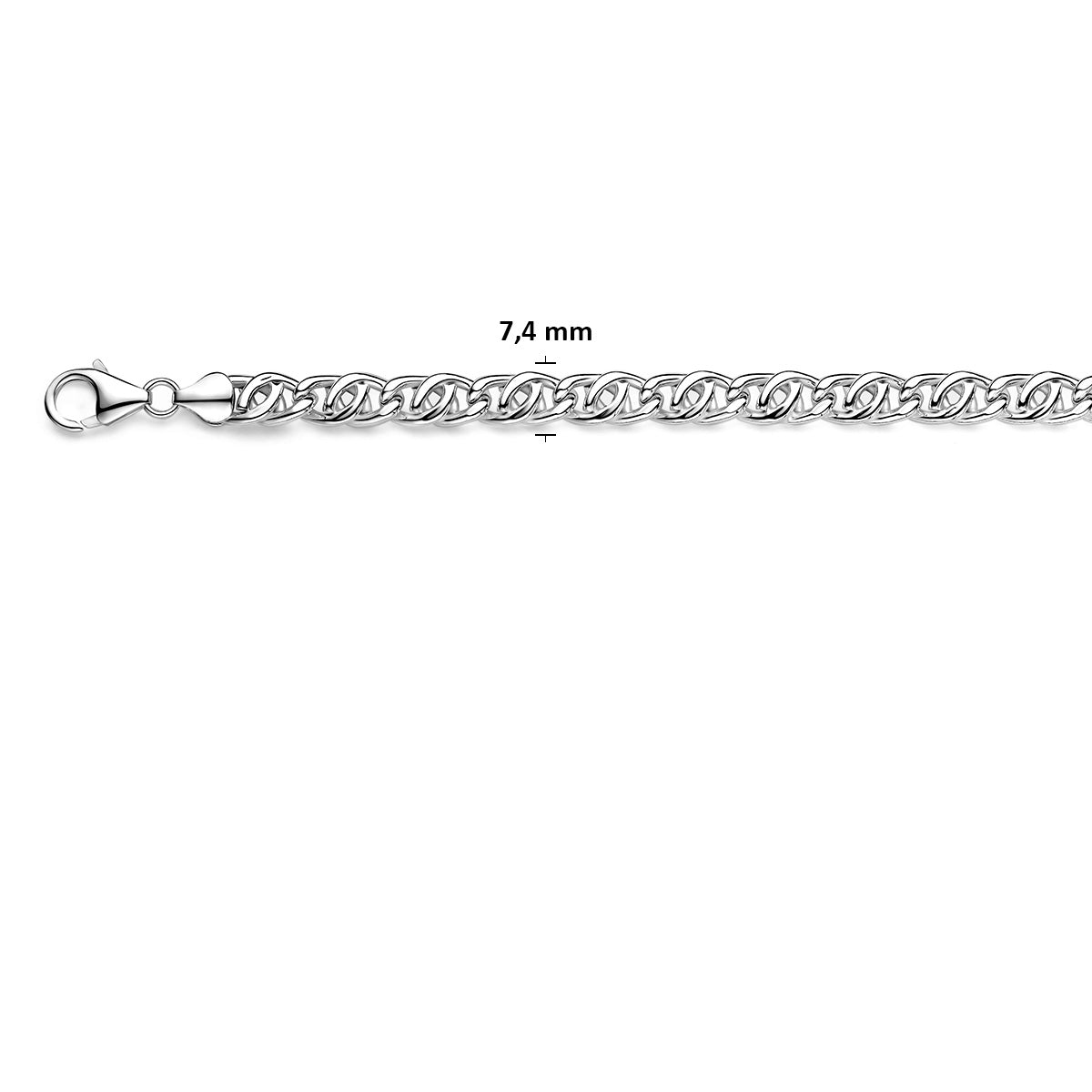 925 Zilveren ketting heren close-up karabijnsluiting Falconia collectie - City Juwelier