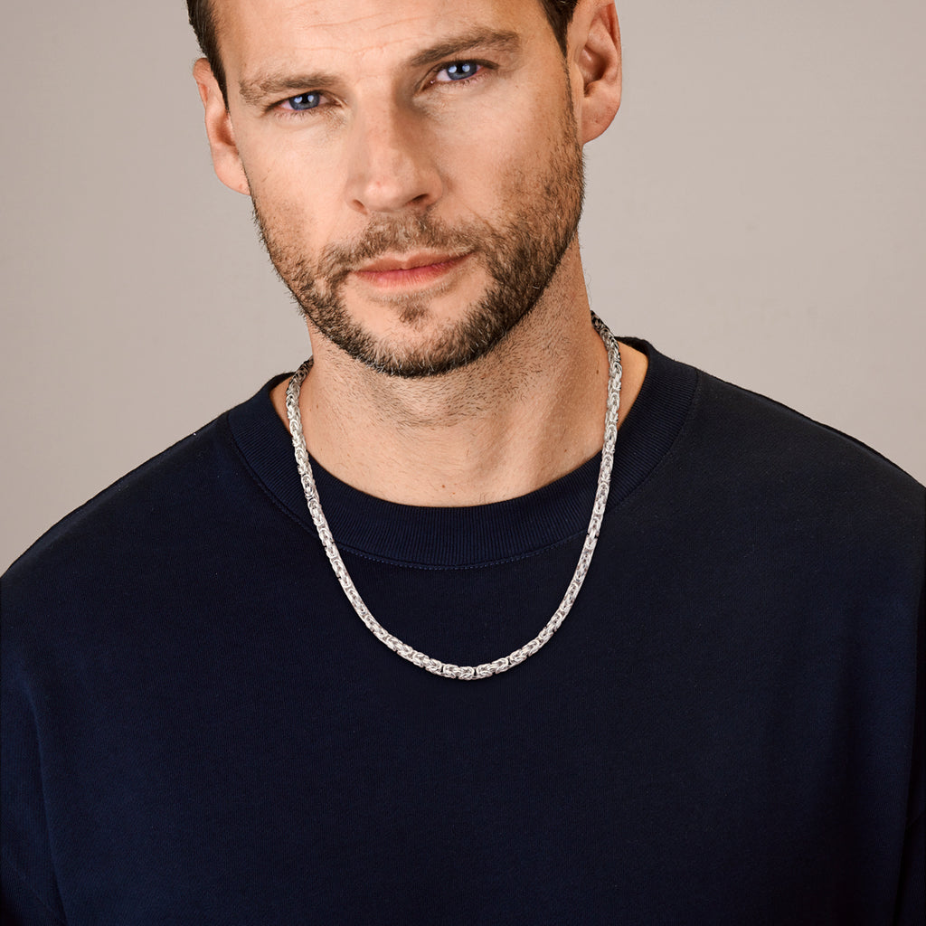 925 Zilveren koningsschakel ketting close-up schakels voor mannen - City Juwelier
