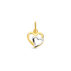 9K bicolor gouden harthanger Bicorina vooraanzicht voor dames - City Juwelier