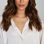 9K geelgouden ketting met romantisch hart detail close-up voor vrouwen - City Juwelier