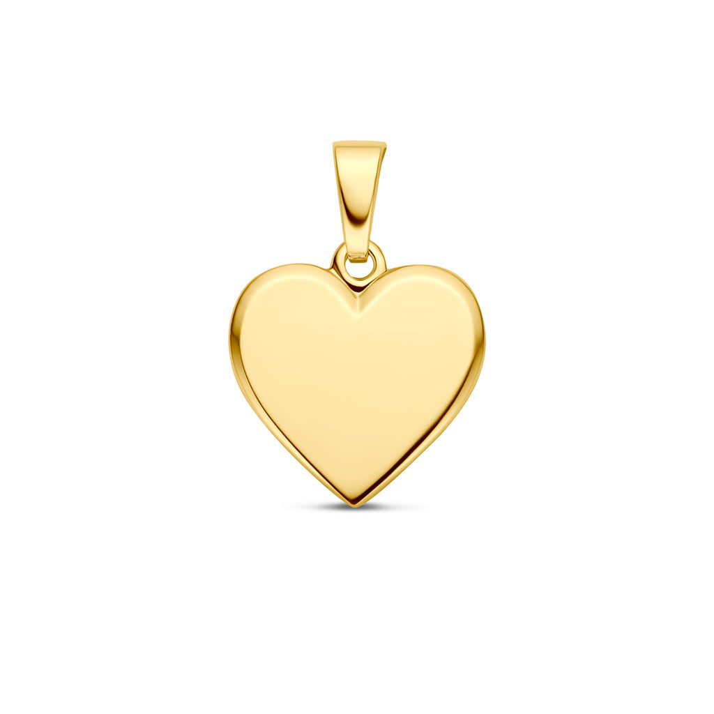 9K gouden hanger hartvorm geelgoud voor dames vooraanzicht - City Juwelier