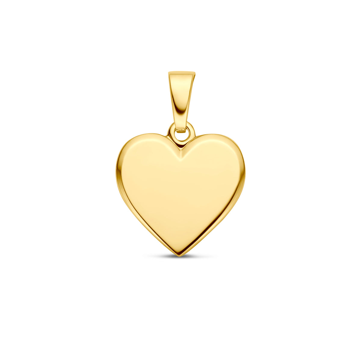 9K gouden hanger hartvorm geelgoud voor dames vooraanzicht - City Juwelier