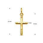9K gouden kruis hanger detail oogje geelgoud voor vrouwen - City Juwelier