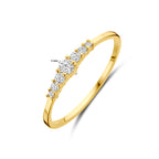 9K gouden ring met zirkonia stenen gedragen look - City Juwelier