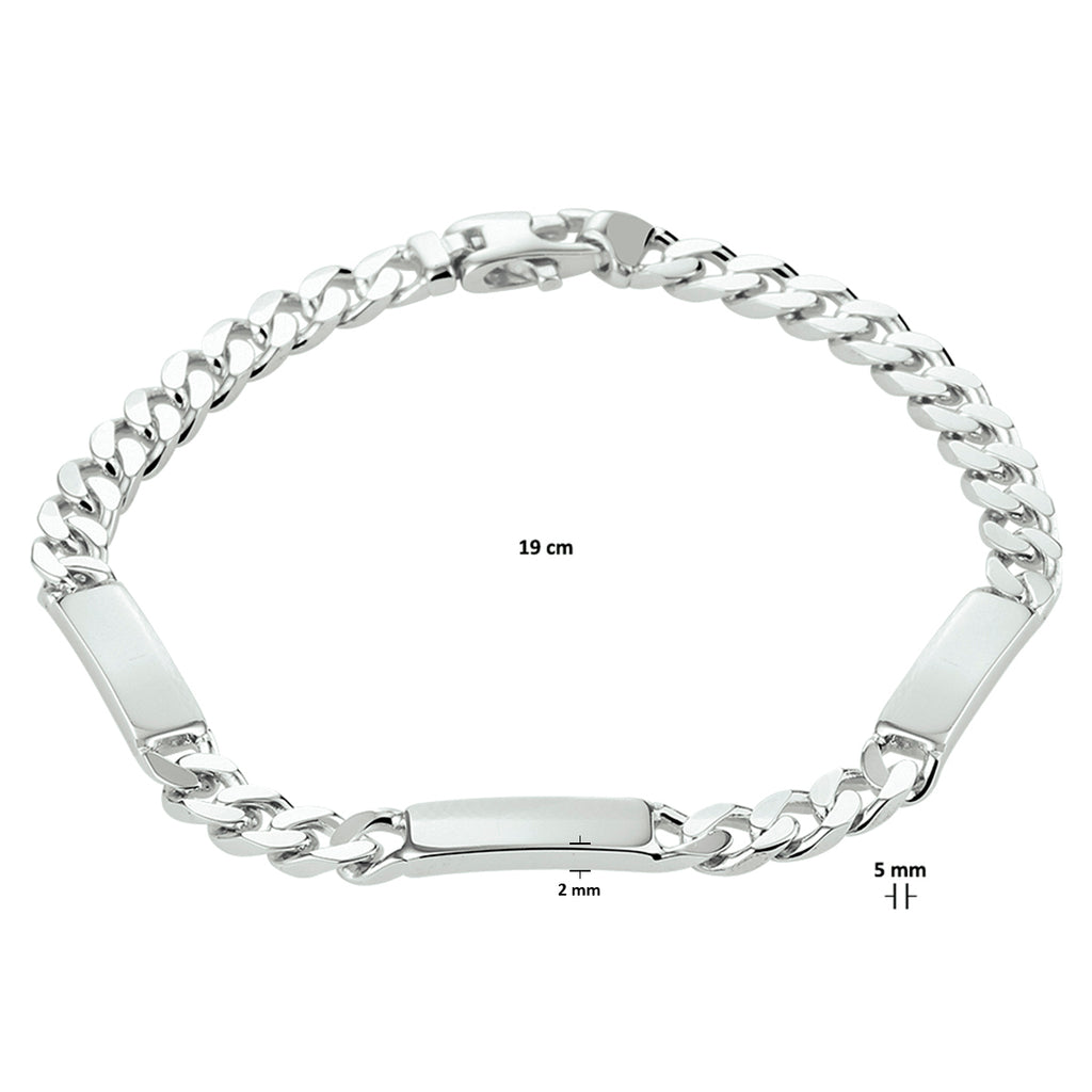 Alessandro – Graveerarmband Gourmette – 925 Zilver Afmeting