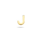 Alphabelle - Letter Oorknop Oorbel 14K Geelgoud - Dames J