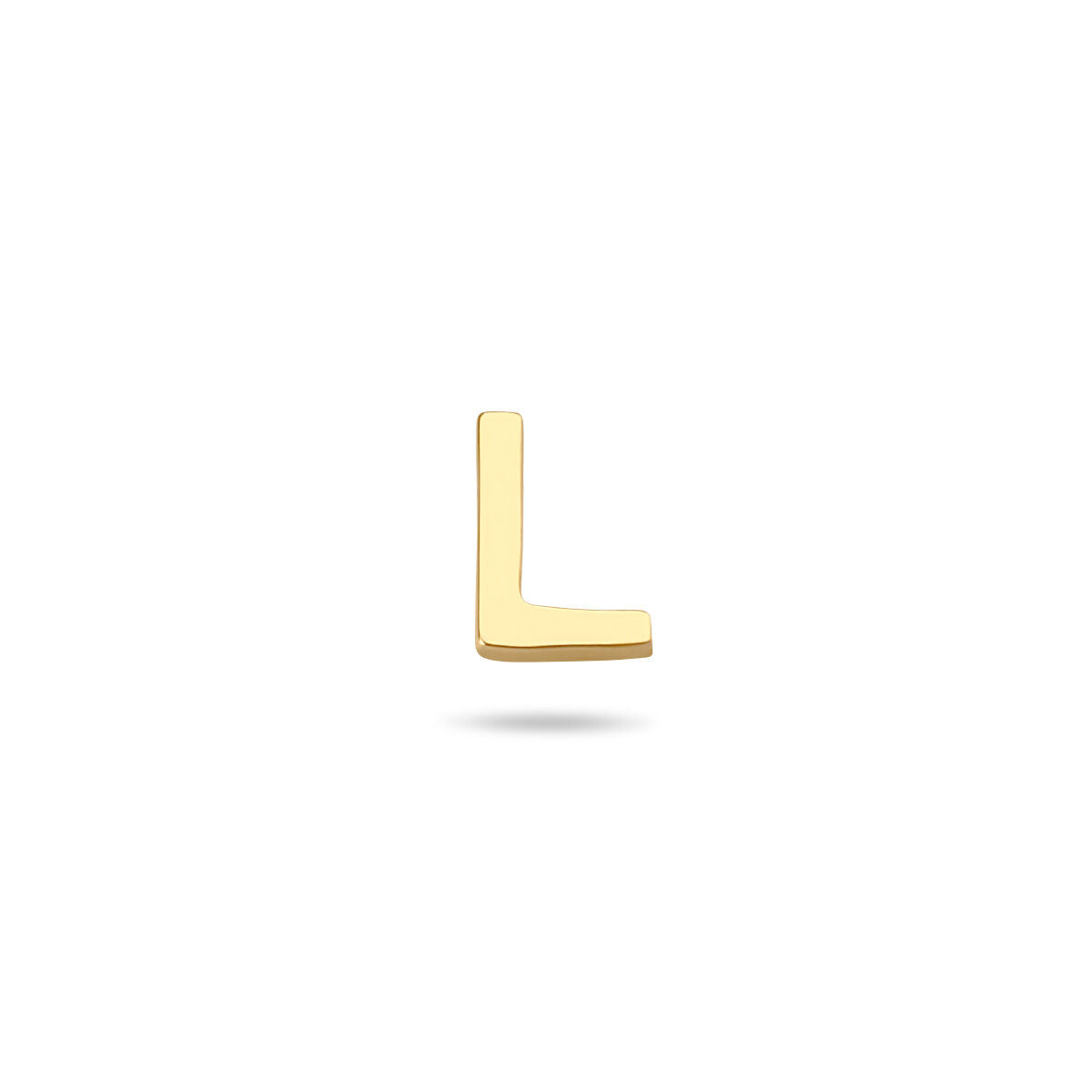 Alphabelle - Letter Oorknop Oorbel 14K Geelgoud - Dames L