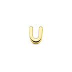 Alphabelle - Letter Oorknop Oorbel 14K Geelgoud - Dames U