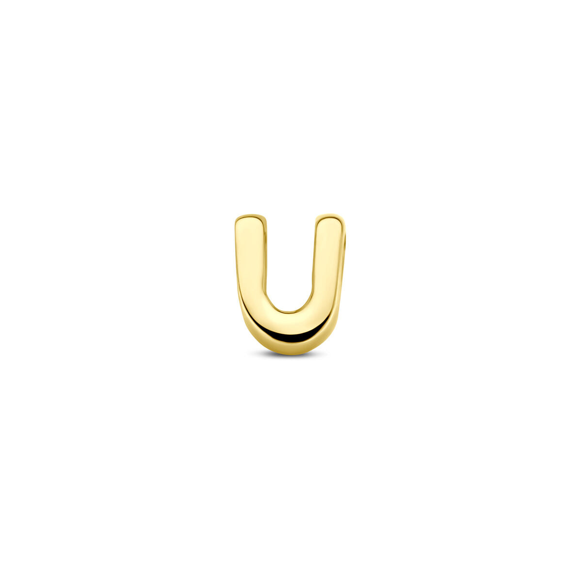 Alphabelle - Letter Oorknop Oorbel 14K Geelgoud - Dames U