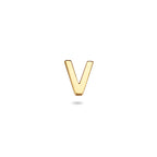 Alphabelle - Letter Oorknop Oorbel 14K Geelgoud - Dames V