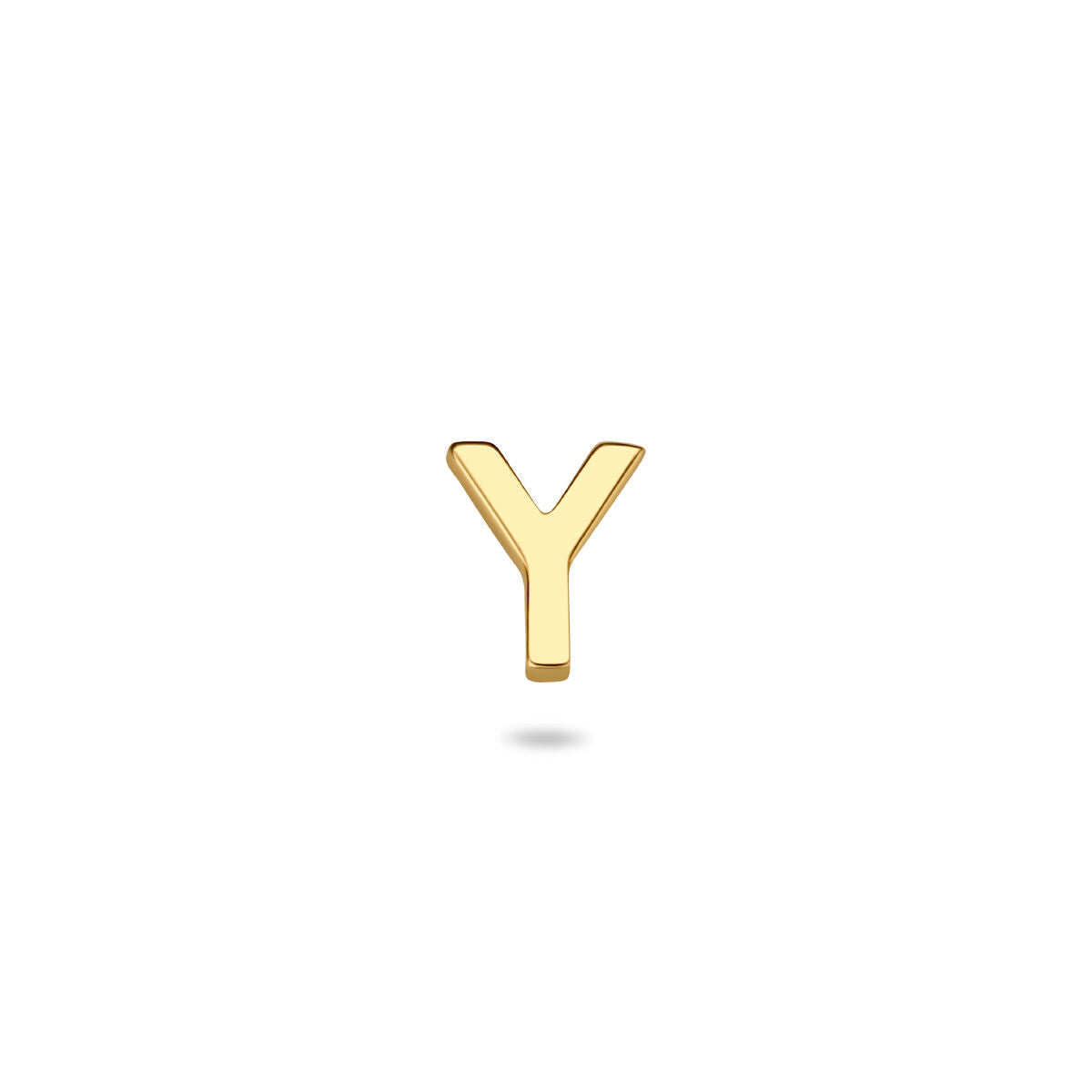 Alphabelle - Letter Oorknop Oorbel 14K Geelgoud - Dames Y