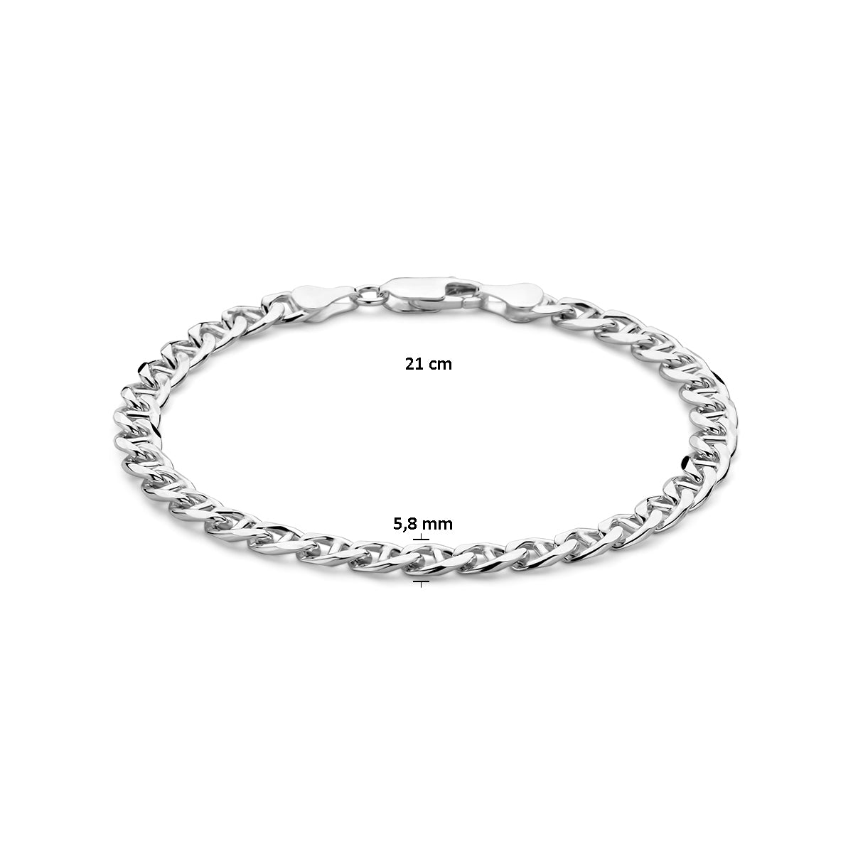 Augustus – Anker Armband – 925 Zilver Afmeting